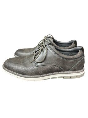 Ashford Hayes Mens Gray Textured Lace-Up Casual Shoes Size 8.5